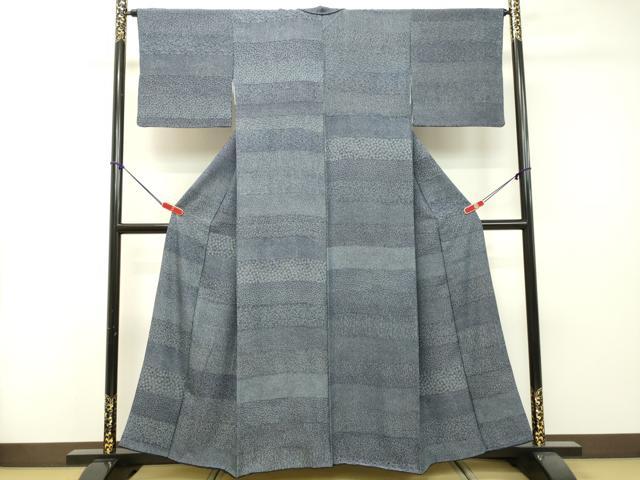 平和屋着物●藍造り国選定無形文化財　藍師・佐藤昭人　藍工房　江戸小紋　百柄　横段吉祥文　文字小紋柄　正絹　逸品　DAAR4432tw