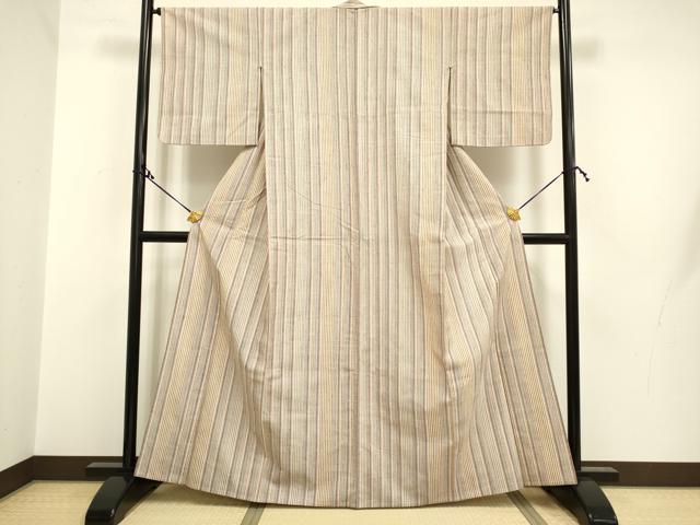 平和屋着物○上質な紬 縞 まるやま扱い 反端付き 正絹 逸品 CAAS0171th