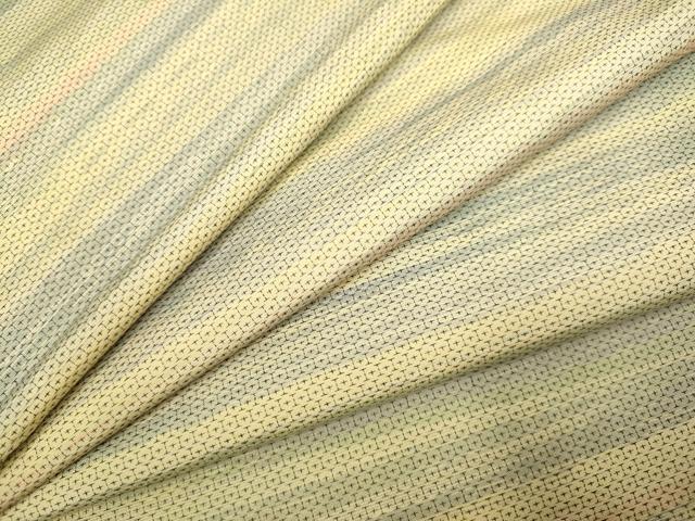 平和屋着物▽上質な紬　単衣　霞文　正絹　逸品　DAAR5356du