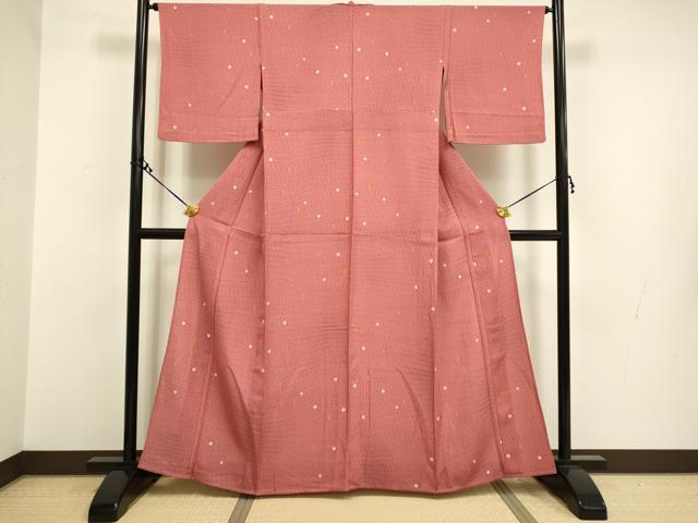 平和屋着物▽上質な小紋　単衣　立涌花文　正絹　逸品　DAAR5502du