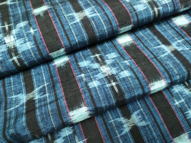 平和屋着物▽上質な紬　単衣　絣間道　正絹　逸品　DAAR5504du