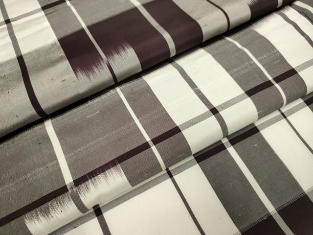 平和屋着物▽小紋　単衣　変わり格子　DAAR5510du