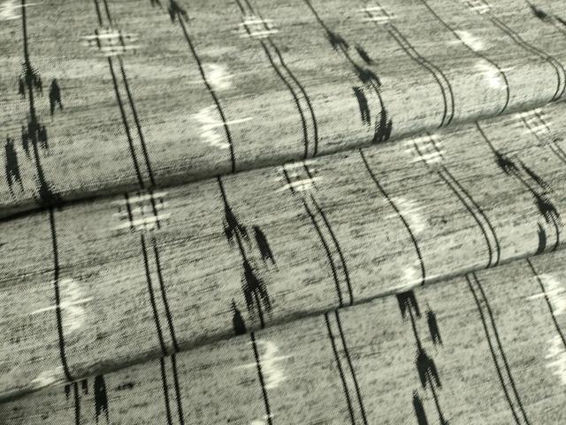 平和屋着物▽上質な紬　単衣　絣間道　正絹　逸品　DAAS0044az