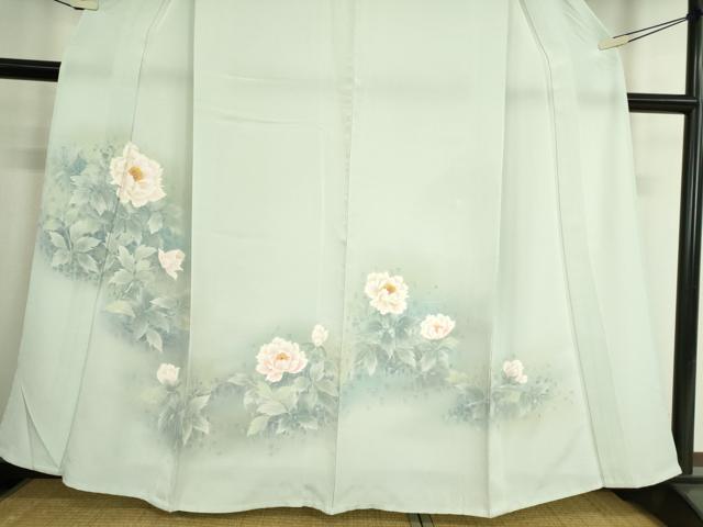 平和屋着物▽訪問着　単衣　草花文　正絹　逸品　DAAS0058az_3