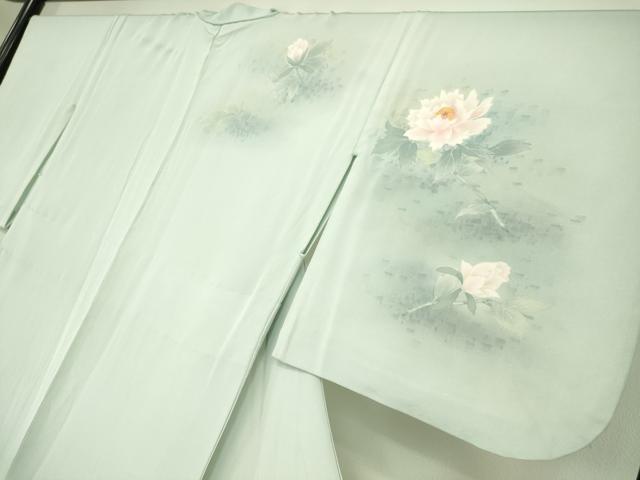 平和屋着物▽訪問着　単衣　草花文　正絹　逸品　DAAS0058az_2