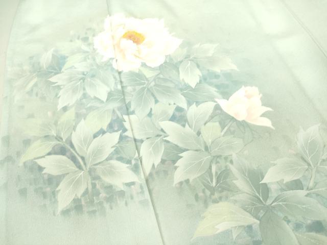 平和屋着物▽訪問着　単衣　草花文　正絹　逸品　DAAS0058az_4