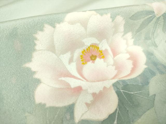 平和屋着物▽訪問着　単衣　草花文　正絹　逸品　DAAS0058az_6