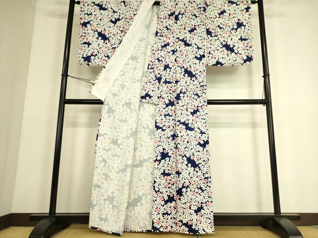 平和屋着物▽上質な小紋　単衣　花尽くし　正絹　逸品　DAAS0062az 平和屋着物▽上質な小紋 単衣 花尽くし 正絹 逸品 DAAS0062az