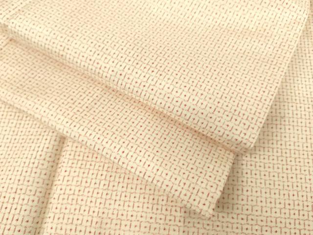 平和屋着物▽本場大島紬　白大島　単衣　80亀甲　総詰め　正絹　逸品　DAAS0063az