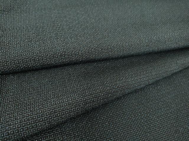 平和屋着物▽本塩沢　単衣　110亀甲　総詰め　正絹　逸品　DAAS0067az