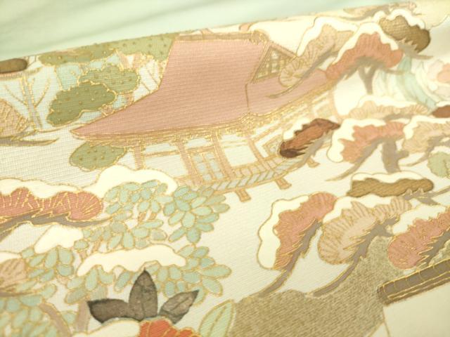 平和屋着物▽豪華色留袖 単衣 名所風景文 暈し染め 金彩