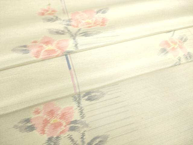 平和屋着物▽上質な紬　単衣　花間道　正絹　逸品　DAAS0121az