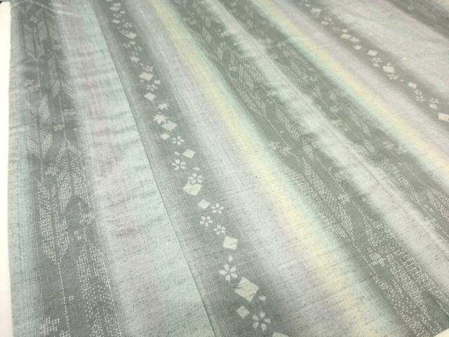 平和屋着物▽結城紬　単衣　舞花間道　80亀甲　正絹　逸品　DAAS0127az