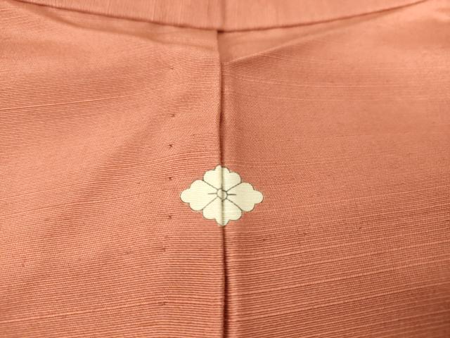 平和屋着物▽上質な紬 単衣 浅緋色 正絹 逸品 DAAS0129az 紬