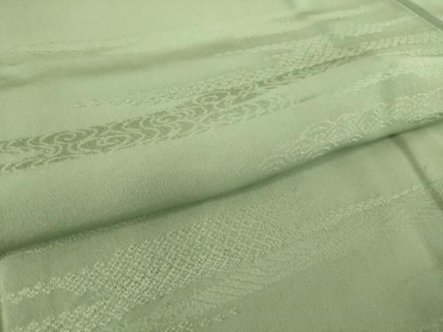 平和屋着物▽上質な紬 単衣 色無地 青磁鼠色 正絹 逸品