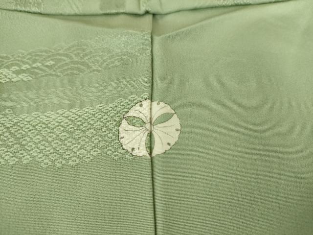 平和屋着物○上質な色無地 草花地紋 錆青磁色 正絹 逸品 DAAU5220ps