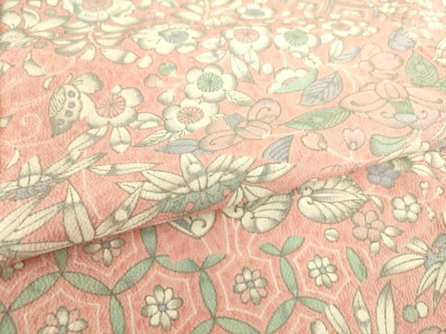 平和屋着物▽上質な小紋 単衣 辻が花 鬼しぼ縮緬 正絹 逸品 DAAS0185az