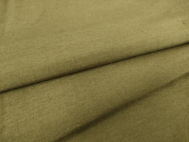 平和屋着物▽上質な紬　単衣　媚茶色　正絹　逸品　DAAS0190az