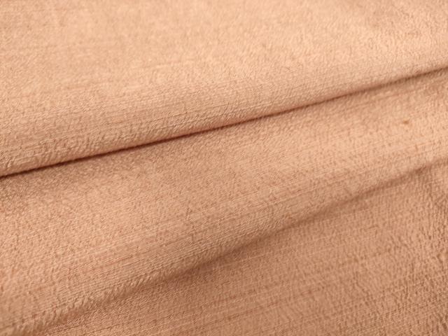 平和屋着物▽上質な紬　単衣　ときがら茶色　正絹　逸品　DAAS0257az