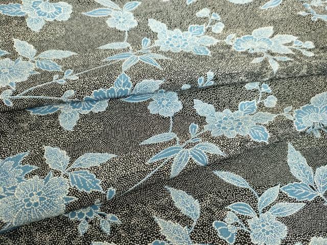 平和屋着物▽上質な小紋　単衣　草花文　正絹　逸品　DAAS0274az