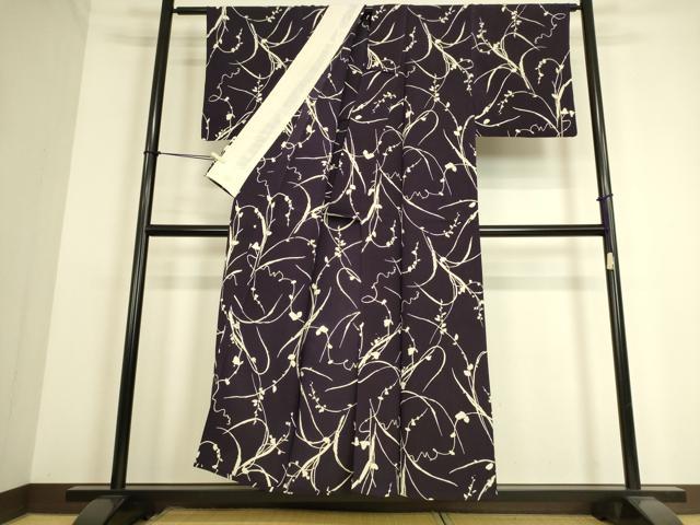 平和屋着物▽上質な小紋 単衣 抽象柄 正絹 逸品 DAAS0275az