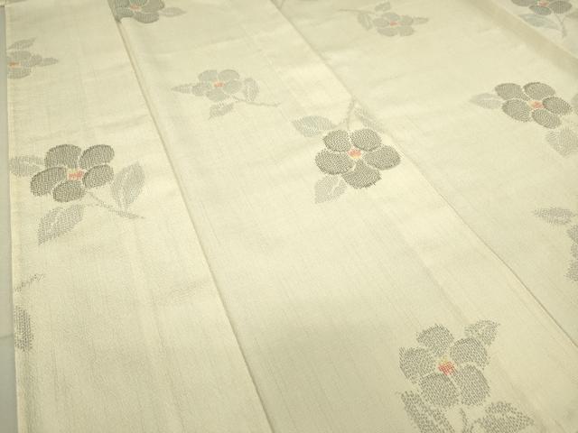 平和屋着物▽本塩沢 単衣 草花文 正絹 逸品 DAAS0300az