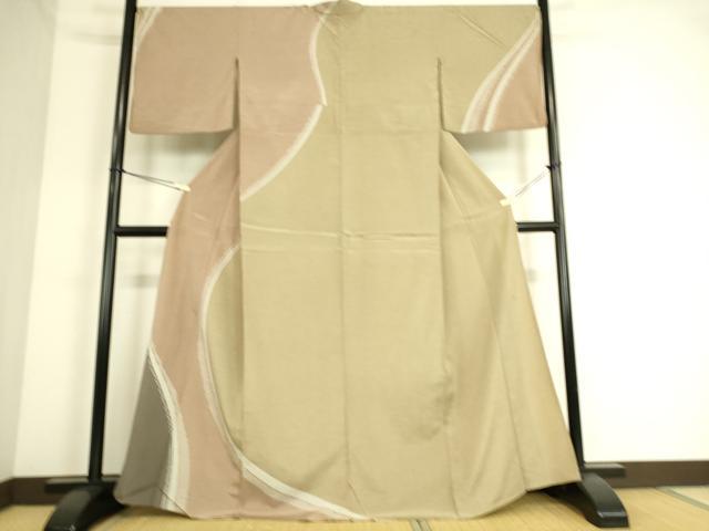 平和屋着物▽本塩沢　やまだ織　訪問着　染色作家　桐村博　単衣　鹿の子文　正絹　逸品　DAAS0311az