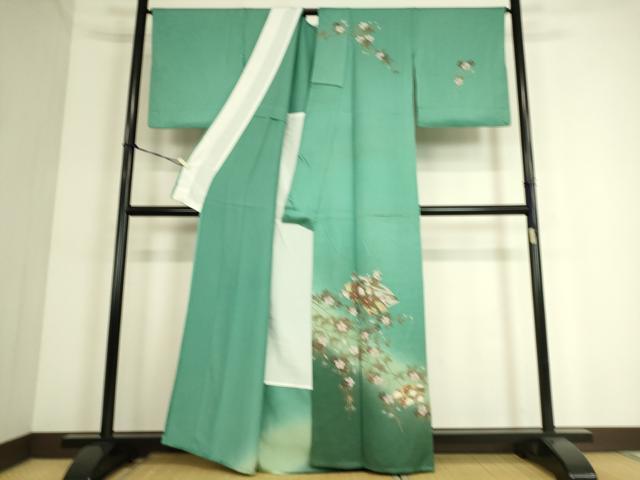 平和屋着物▽訪問着 単衣 地紙花文 暈し染め 金彩