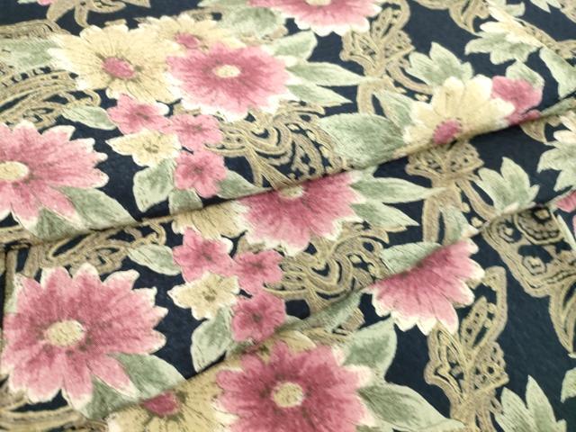 平和屋着物▽小紋　単衣　草花文　洗える着物　DAAS0346az