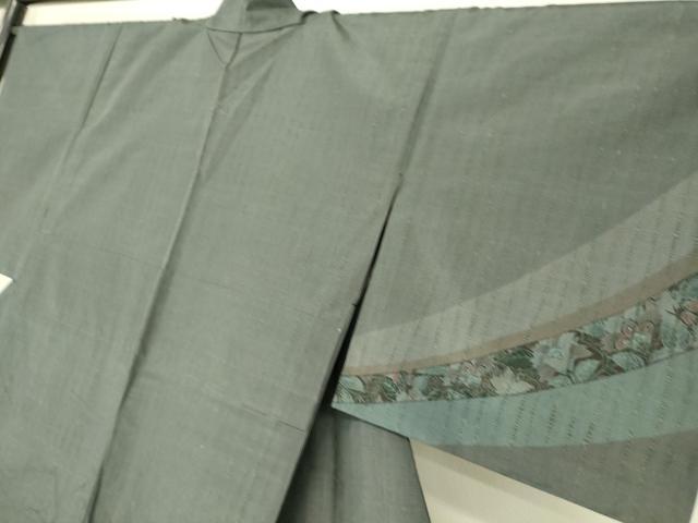 平和屋着物▽本場大島紬 訪問着 単衣 更紗花文 正絹 逸品 DAAS0455az