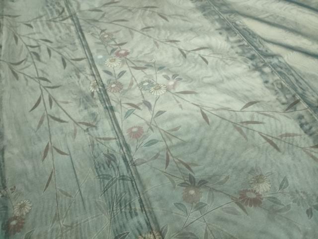 平和屋着物▽訪問着　無双　紗袷　紗×紗　草花文　正絹　逸品　DAAS0478az