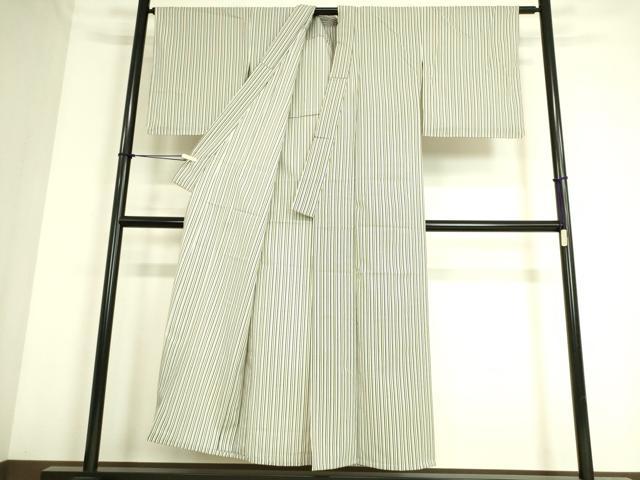 平和屋着物▽小紋 単衣 斜縞 洗える着物 DAAV9752sf