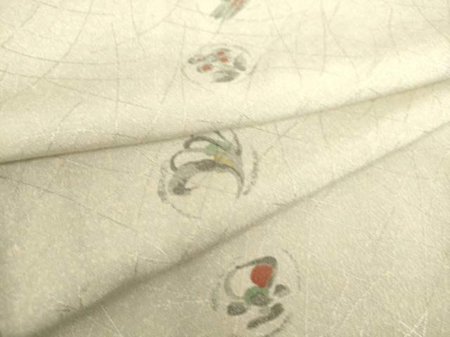 平和屋着物▽上質な小紋　単衣　花丸文　正絹　逸品　DAAS0521az