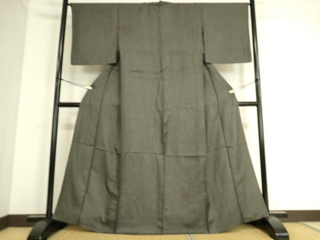 平和屋着物▽上質な紬 単衣 蚊絣 黒地 正絹 逸品 DAAS0529az 