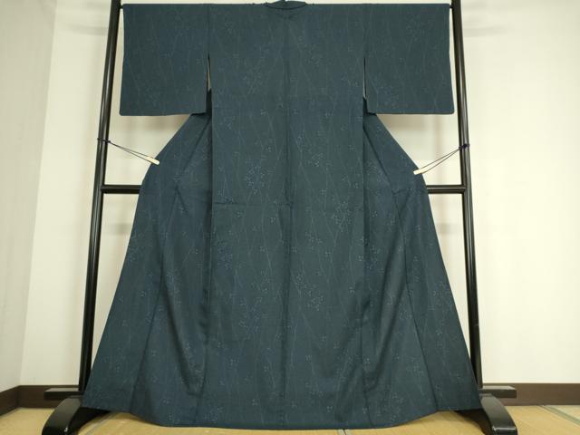 平和屋着物○白鷹お召 訪問着 手描き 枝花文 暈し染め 正絹