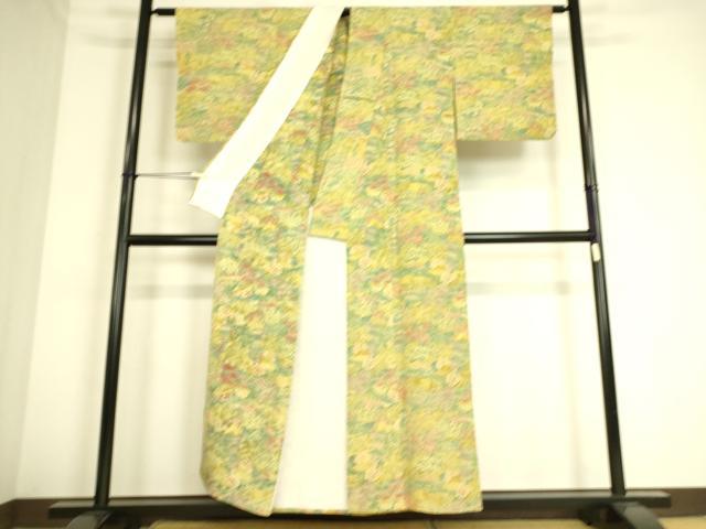 平和屋着物▽上質な小紋　単衣　型染め　風景文　正絹　逸品　CAAX2462xi 平和屋着物▽上質な小紋 単衣 型染め 風景文 正絹 逸品 CAAX2462xi