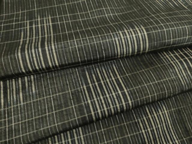 平和屋着物▽上質な紬　単衣　絣格子文　正絹　逸品　未使用　DAAS0737az