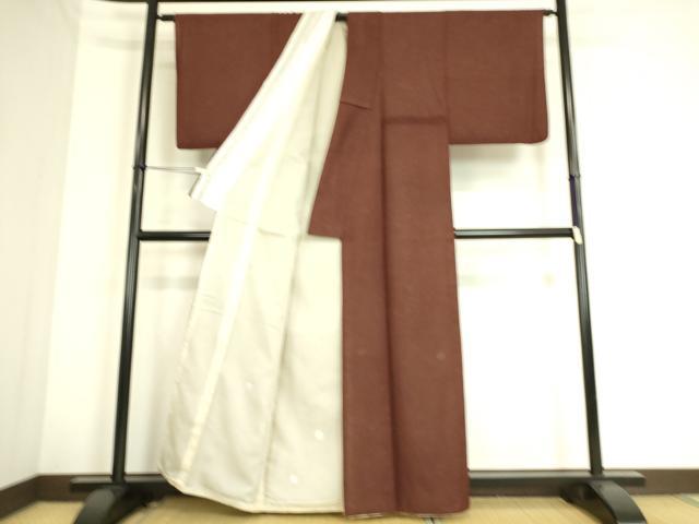 平和屋着物▽色留訪問着　無双　紗袷　紋紗×紗　葡萄茶色　正絹　逸品　DAAS0745az_1
