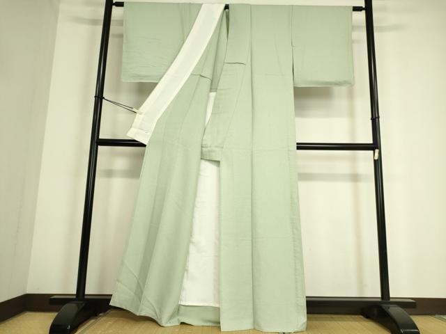 平和屋着物▽上質な色無地　単衣　裏葉柳色　正絹　逸品　DAAV5547az 平和屋着物▽上質な色無地 単衣 紋意匠 裏葉柳色 正絹 逸品 DAAS0752az