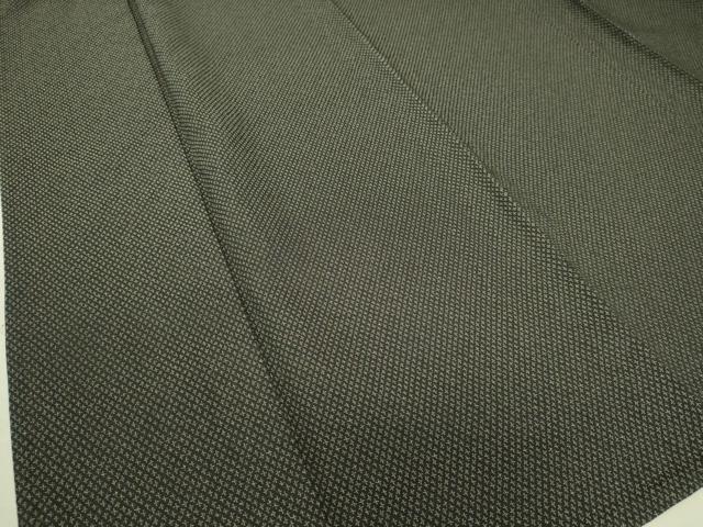 平和屋着物▽上質なお召 単衣 絣文 黒地 正絹 逸品 DAAS0756az