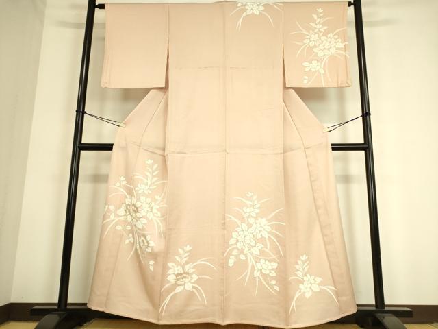 平和屋着物▽訪問着　単衣　刺繍　草花文　金彩　正絹　逸品　DAAS0782az