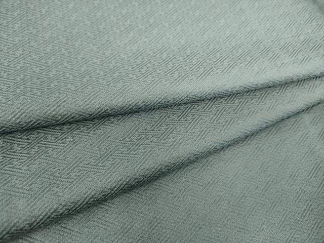 平和屋着物▽上質な色無地　単衣　紗綾型地紋　御召御納戸色　正絹　逸品　DAAS0787az