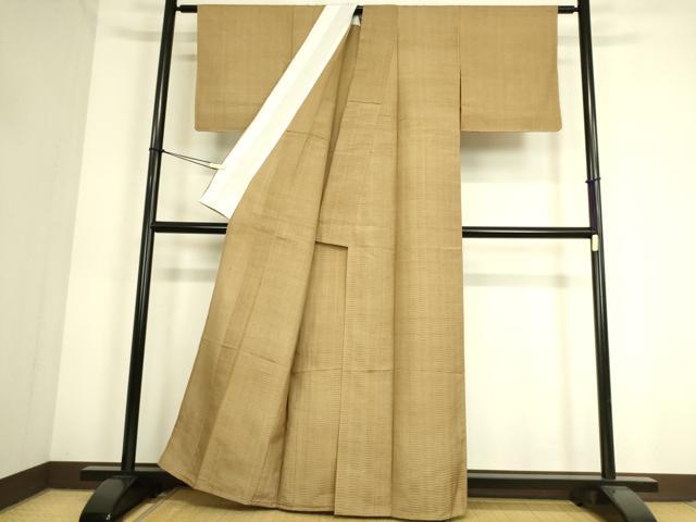 平和屋着物▽上質な紬 単衣 縞 正絹 逸品 未使用 DAAS0802az