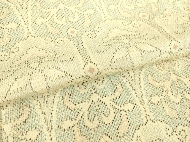 平和屋着物▽本塩沢 単衣 洋花文 正絹 逸品 DAAS0911az