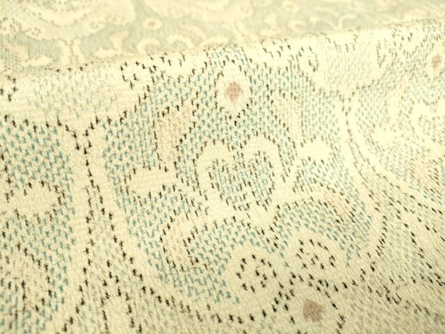 平和屋着物▽本塩沢 単衣 洋花文 正絹 逸品 DAAS0911az