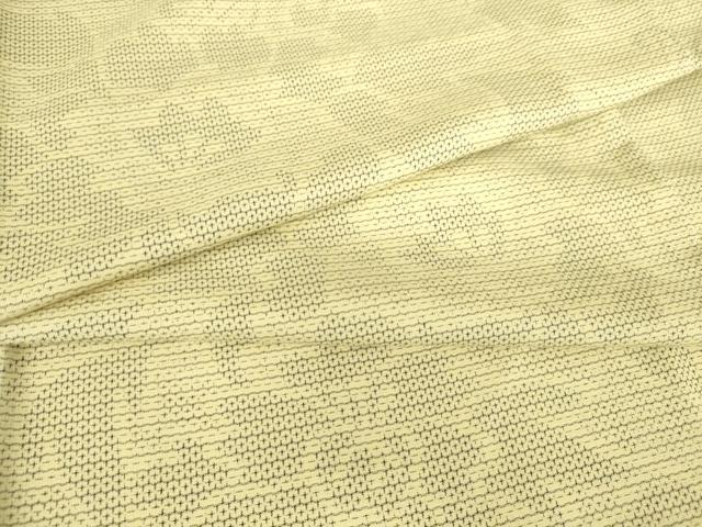 平和屋着物▽上質な紬　単衣　更紗花唐草文　100亀甲　正絹　逸品　DAAS0913az