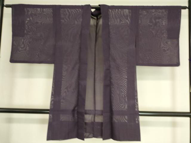 平和屋着物▽長羽織　スリーシーズン　春夏秋　塵除け　紗　樹林文　烏羽色　正絹　逸品　DAAS0961az