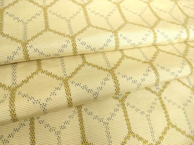 平和屋着物▽上質な紬　単衣　亀甲柄　正絹　逸品　DAAS0984az