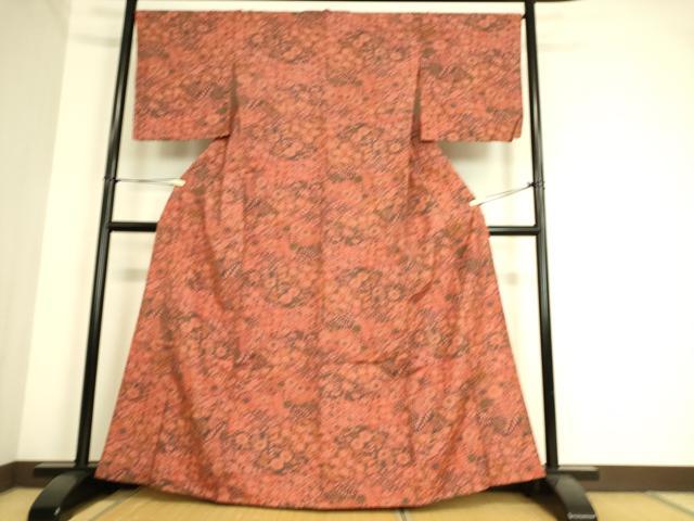 平和屋着物○山繭紬 草木染 栄光園謹製 反端付き 白瀧呉服店