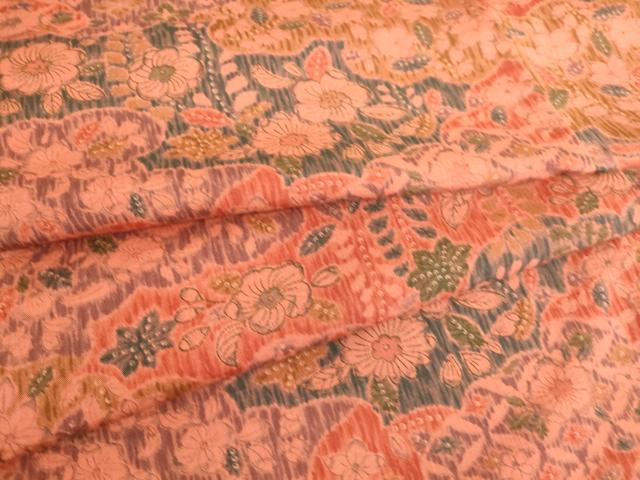 平和屋着物▽上質な小紋　紬地　単衣　辻が花　正絹　逸品　DAAS0986az